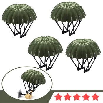 Военный Классический Солдатский парашют Второй мировой войны Строительный блок Зеленые фигурки Модель украшения Детские Рождественские подарки Развивающие игрушки
