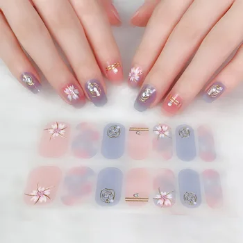 Новые 3D наклейки для ногтей спортивного цвета с бриллиантами, обертывание ногтей небольшим свежим гелем, масляная пленка для ногтей с тиснением, дизайн ногтей